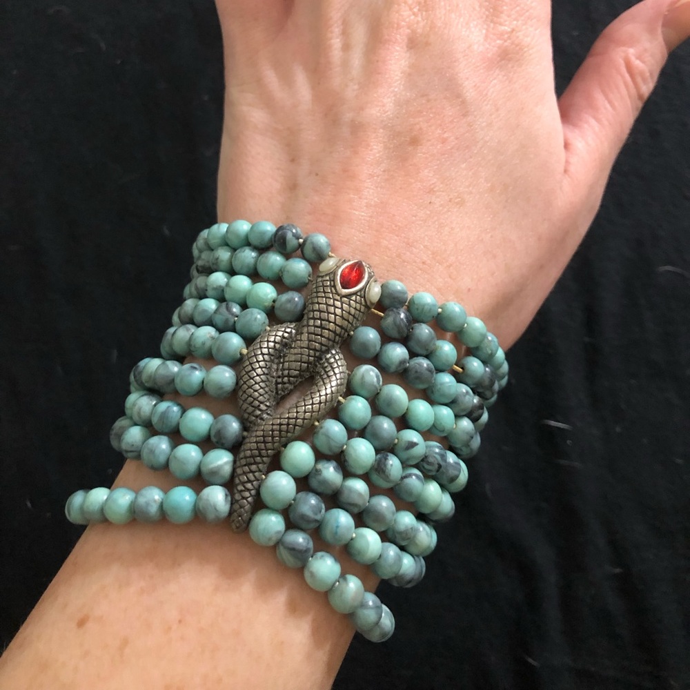 Jade snake cuff